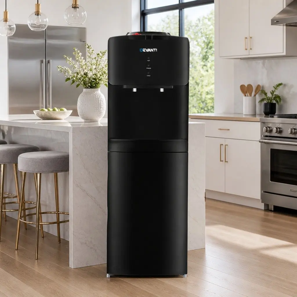 Water Dispenser Top Loading Metal Plastic 30cm x 30cm x 87.5cm Black