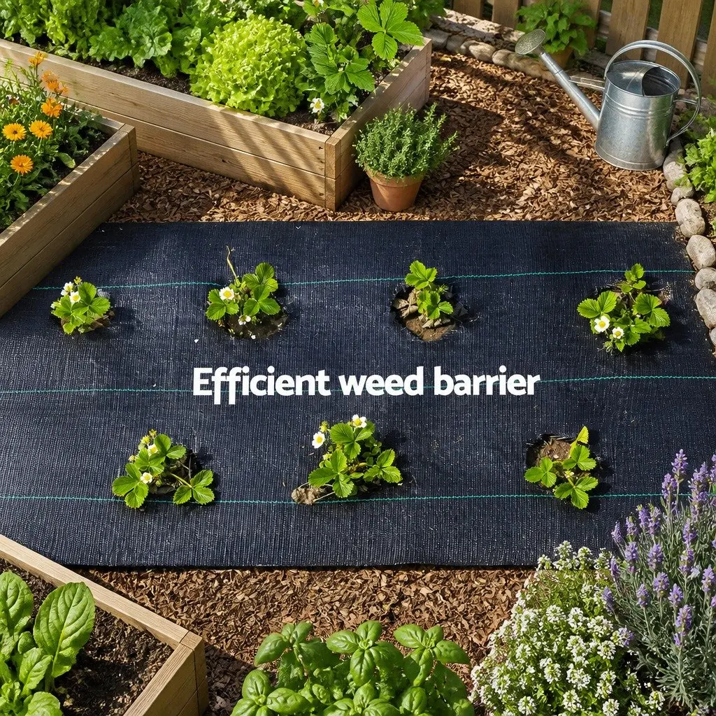Weed Control Mat Black 0.915m x 100m UV Resistant Porous Surface for Garden Landscape