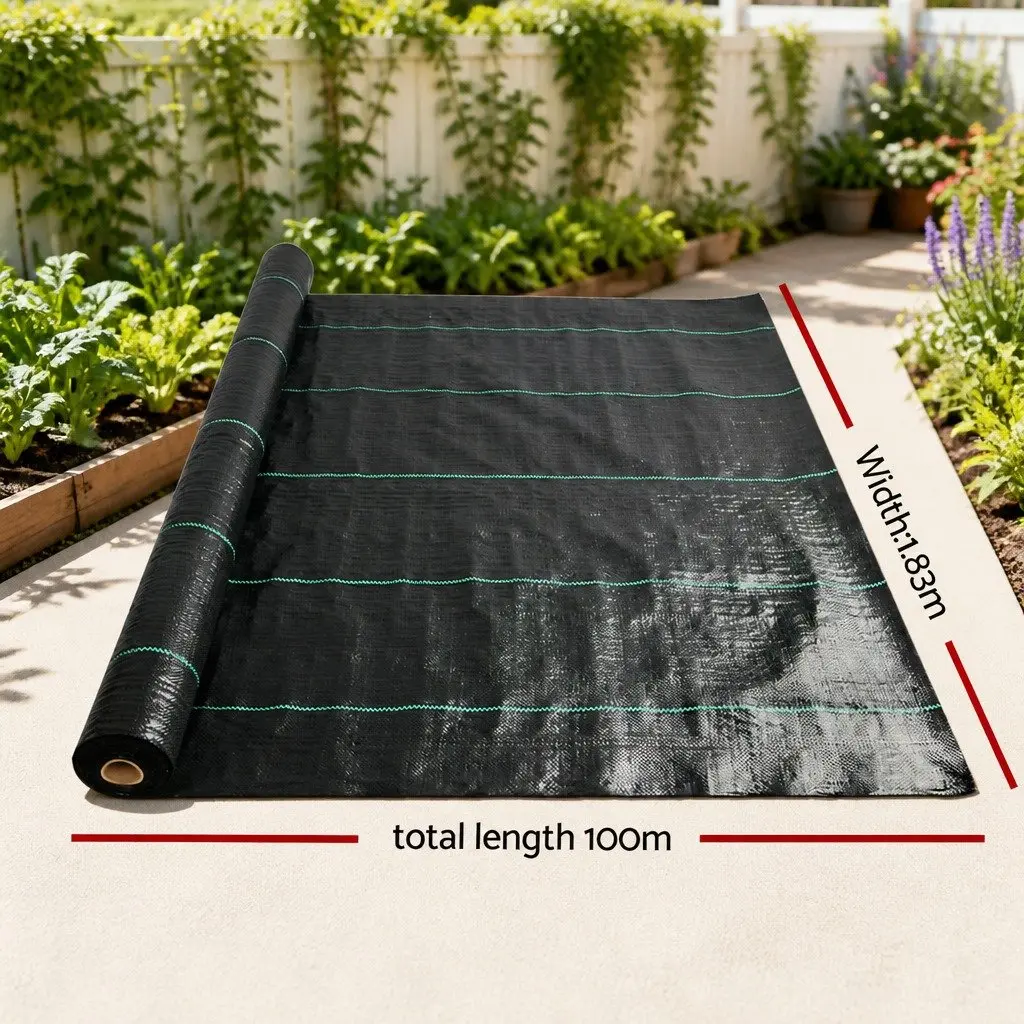 Weed Control Mat Woven Fabric 1.83m x 100m Heavy Duty Black