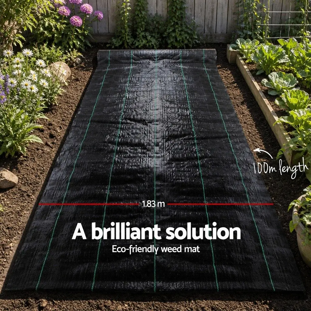 Weed Control Mat Woven Fabric 1.83m x 100m Heavy Duty Black