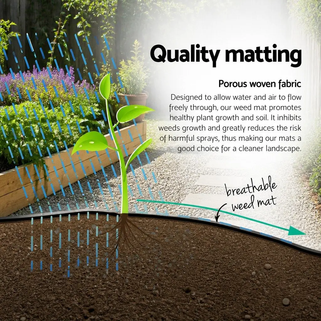 Weed Control Mat Woven Fabric 1.83m x 100m Heavy Duty Black