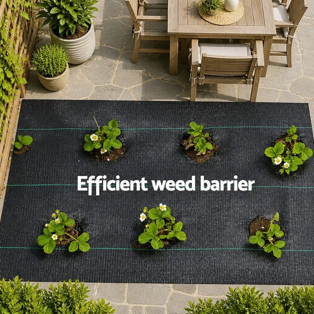 Weed Control Mat Woven Fabric 3.66m x 30m Black UV Resistant Porous