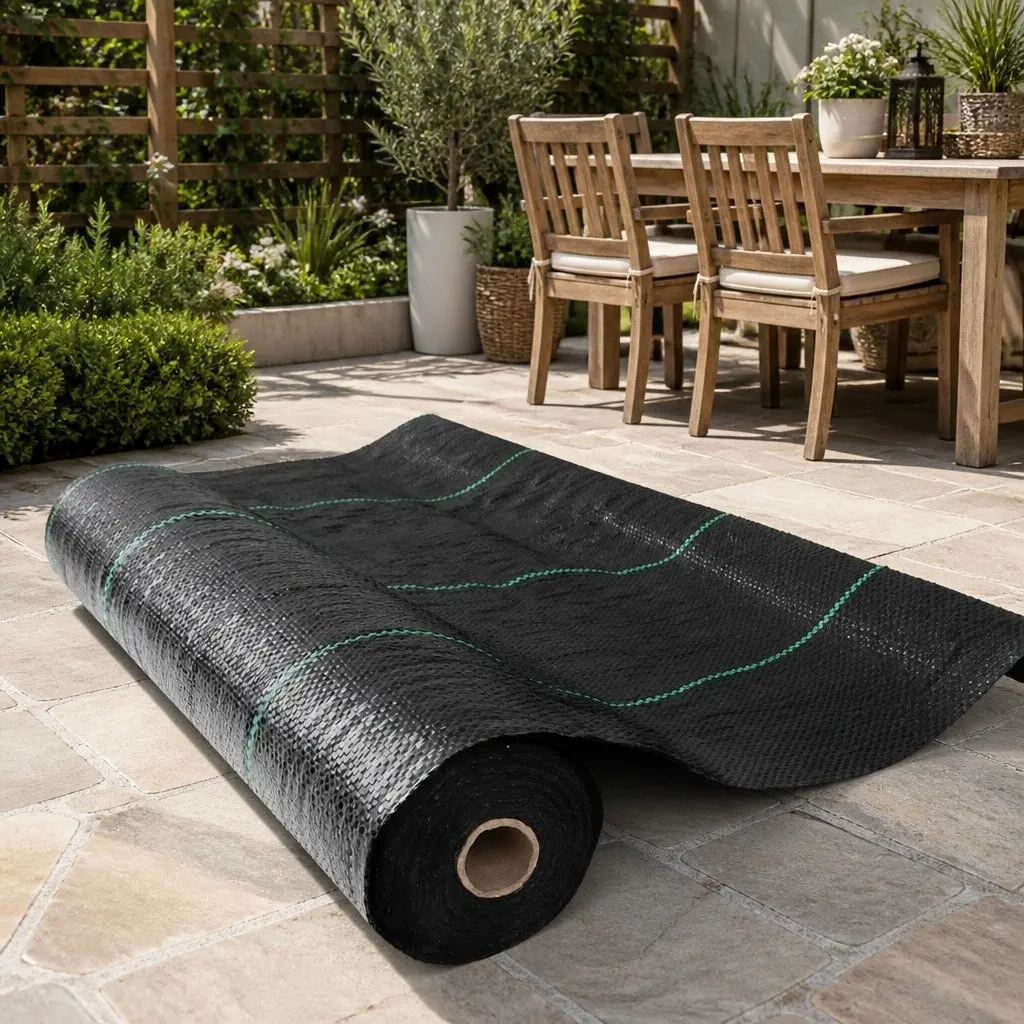 Weed Control Mat Woven Fabric 3.66m x 30m Black UV Resistant Porous