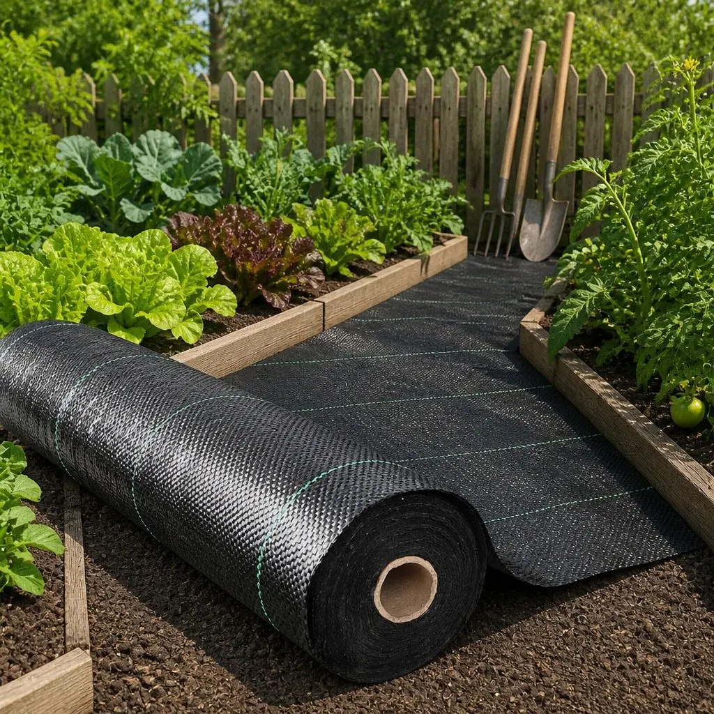 Weed Control Mat Woven PE Fabric 3.66m x 50m Black UV Resistant