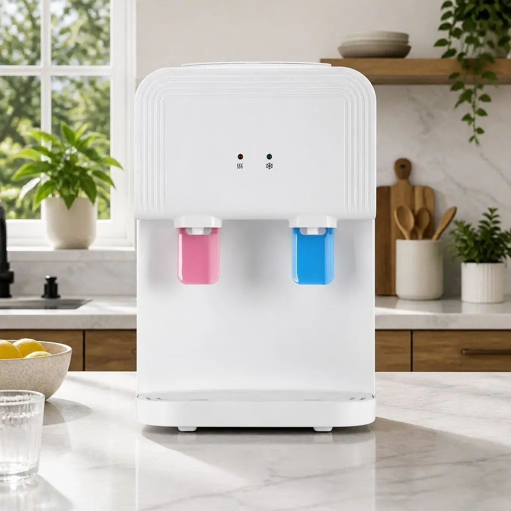 Water Cooler Dispenser Bench Top Hot Cold Taps Desktop White