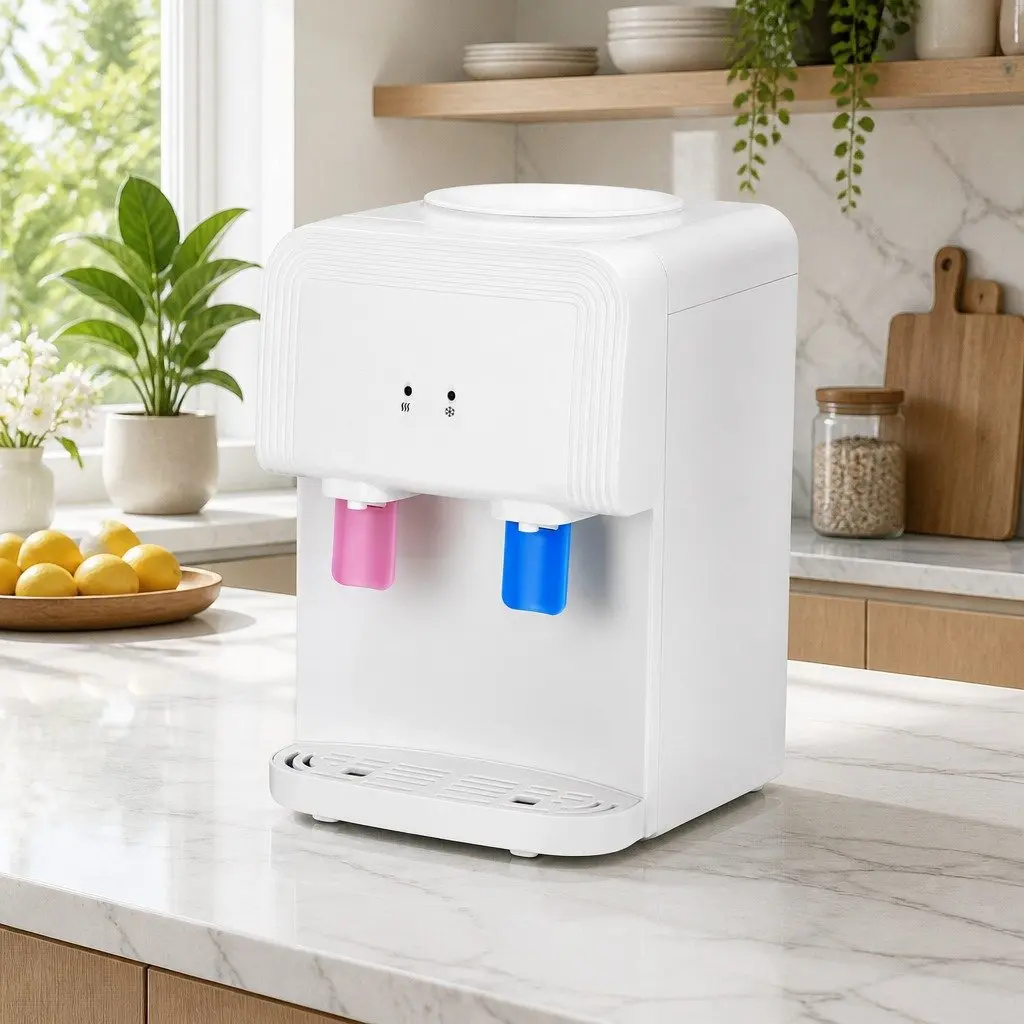 Water Cooler Dispenser Bench Top Hot Cold Taps Desktop White