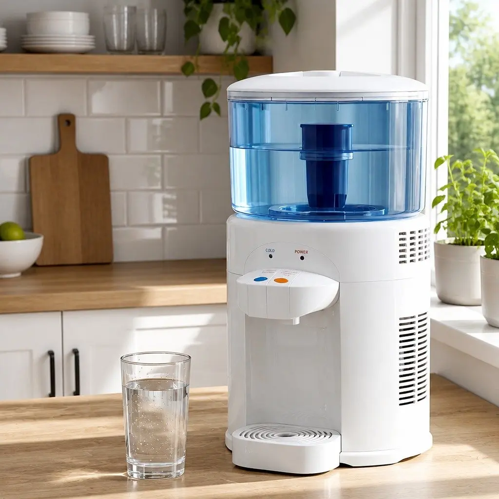 Benchtop Water Cooler Dispenser 5L Dual Tap Room Temperature Cold Water Purifier