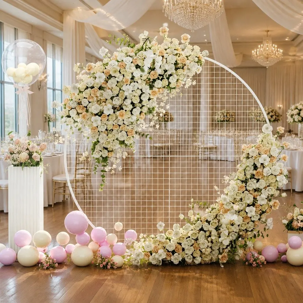 Backdrop Stand Metal Frame 2M Gold White