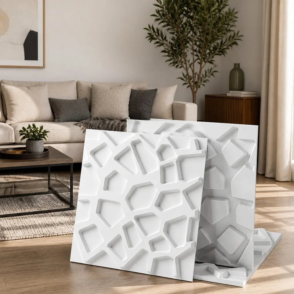 3D Wall Panels PVC Decorative Panels 50x50cm Set of 15 Feature Wall Home Decor