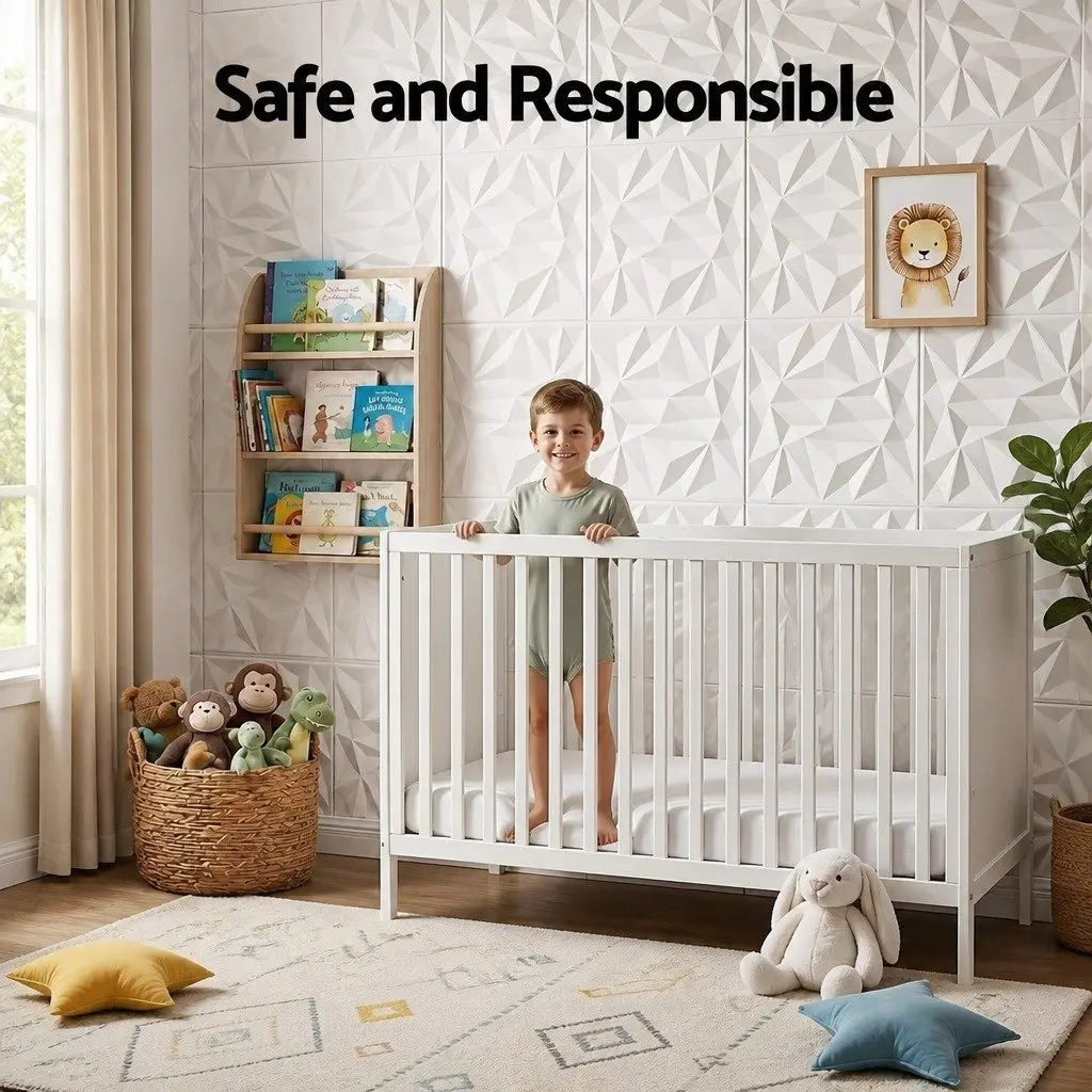 3D Wall Panels PVC Diamond Pattern 50x50cm White Set 15
