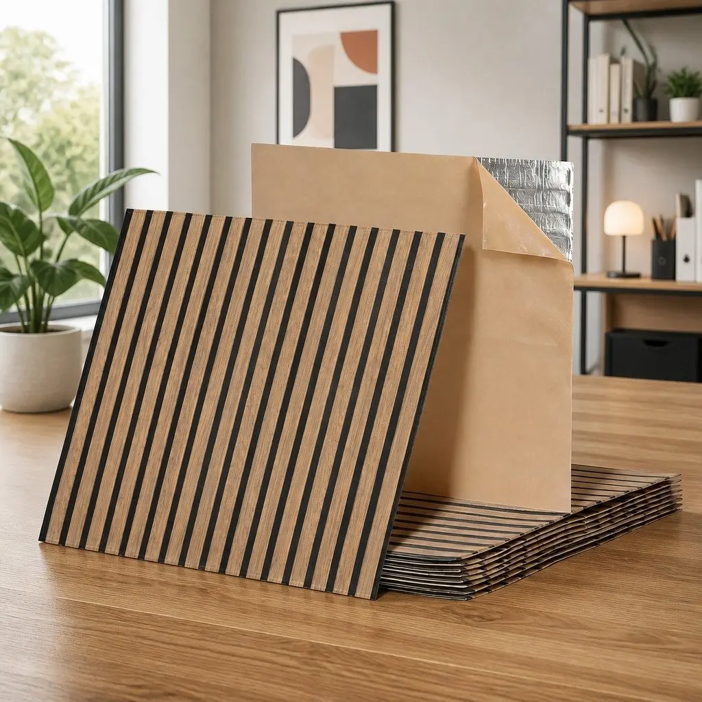 Self Adhesive Wall Panels Peel and Stick Tiles 68x68cm Brown Home Decor Feature