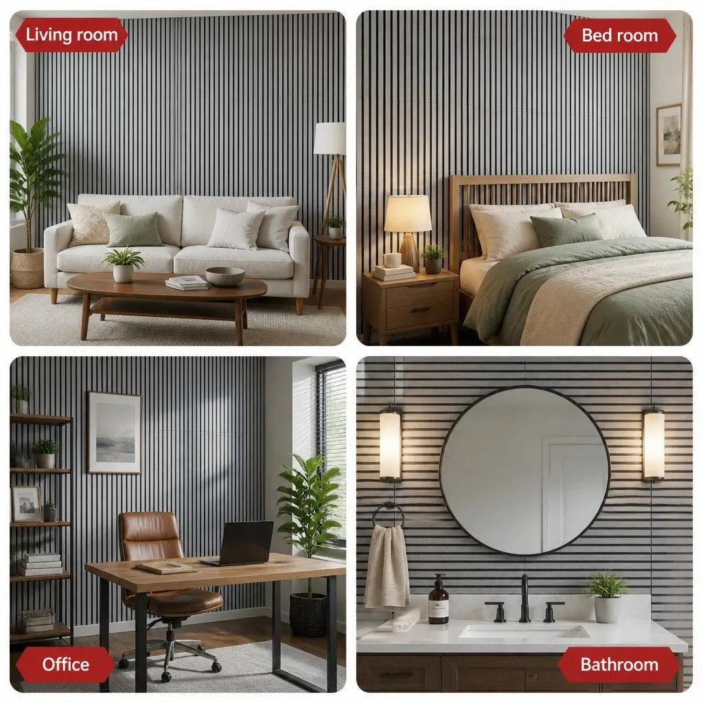 Peel and Stick Wall Panels PVC 68x68cm Self Adhesive Decorative Grey 10 Piece