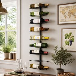 Versatile Wine Rack for Home: Holds 9 Bottles Upright