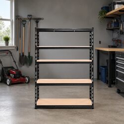 Garage Shelving Rack 1.8M Warehouse Storage Pallet Racking Unit Black 5-Tier