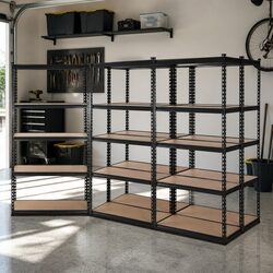 5-Tier Garage Shelving Warehouse Rack Storage Unit Black Heavy Duty Pallet