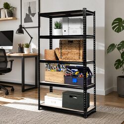 Garage Shelving Warehouse Rack Storage Shelve 5-Tier 150kg Per Tier Black