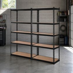 Storage Shelving Rack 2x1.8M Garage Warehouse Pallet Racking Unit Black 5-Tier