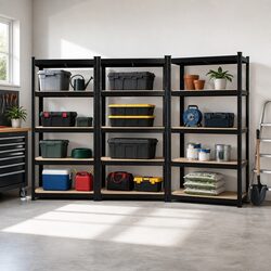 3-Tier Garage Storage Shelving Rack 90x40x180cm Industrial Warehouse Pallet