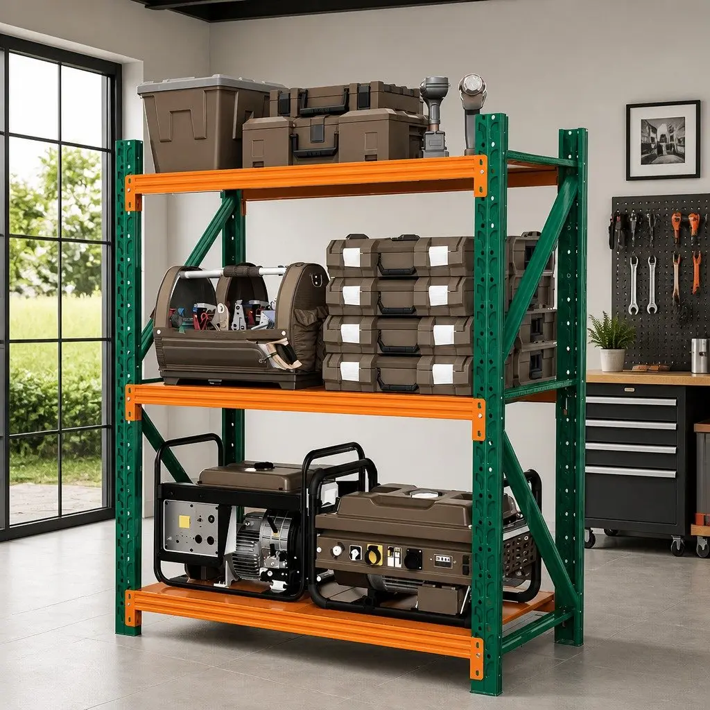 Heavy Duty Metal Garage Shelving 1.5M Green or Orange