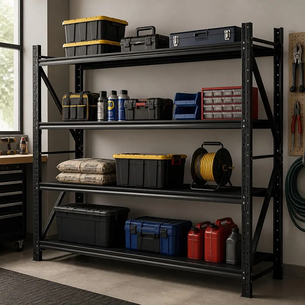 Garage Shelving Unit 2Mx1.8Mx0.6M Warehouse Storage Rack Pallet Racking Black