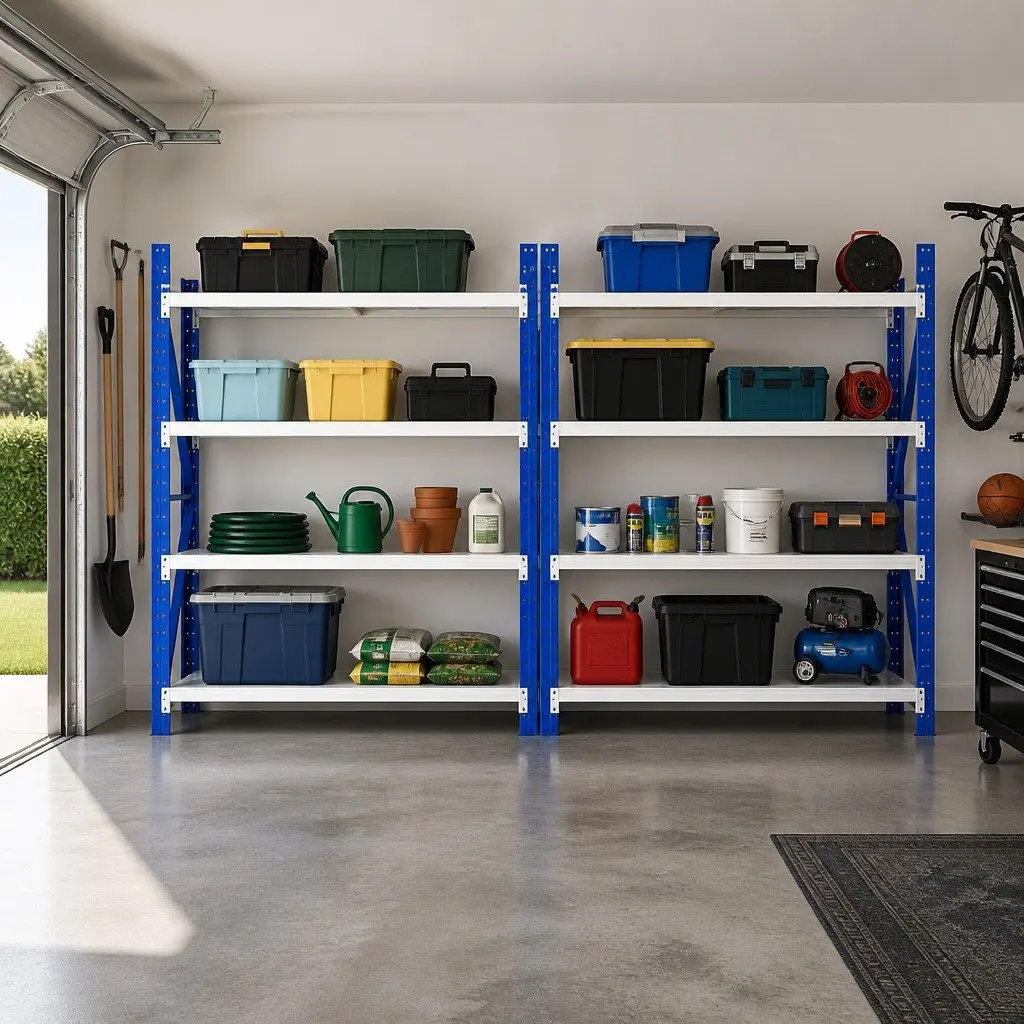 Heavy Duty Storage Rack Industrial Steel 4M Blue Grey Shelving Unit