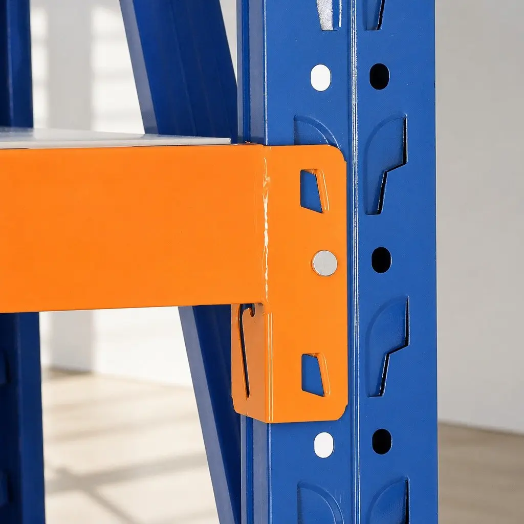 Garage Shelving Unit Steel 2Mx0.6Mx2M Blue and Orange 4 Tier Heavy Duty Storage Rack