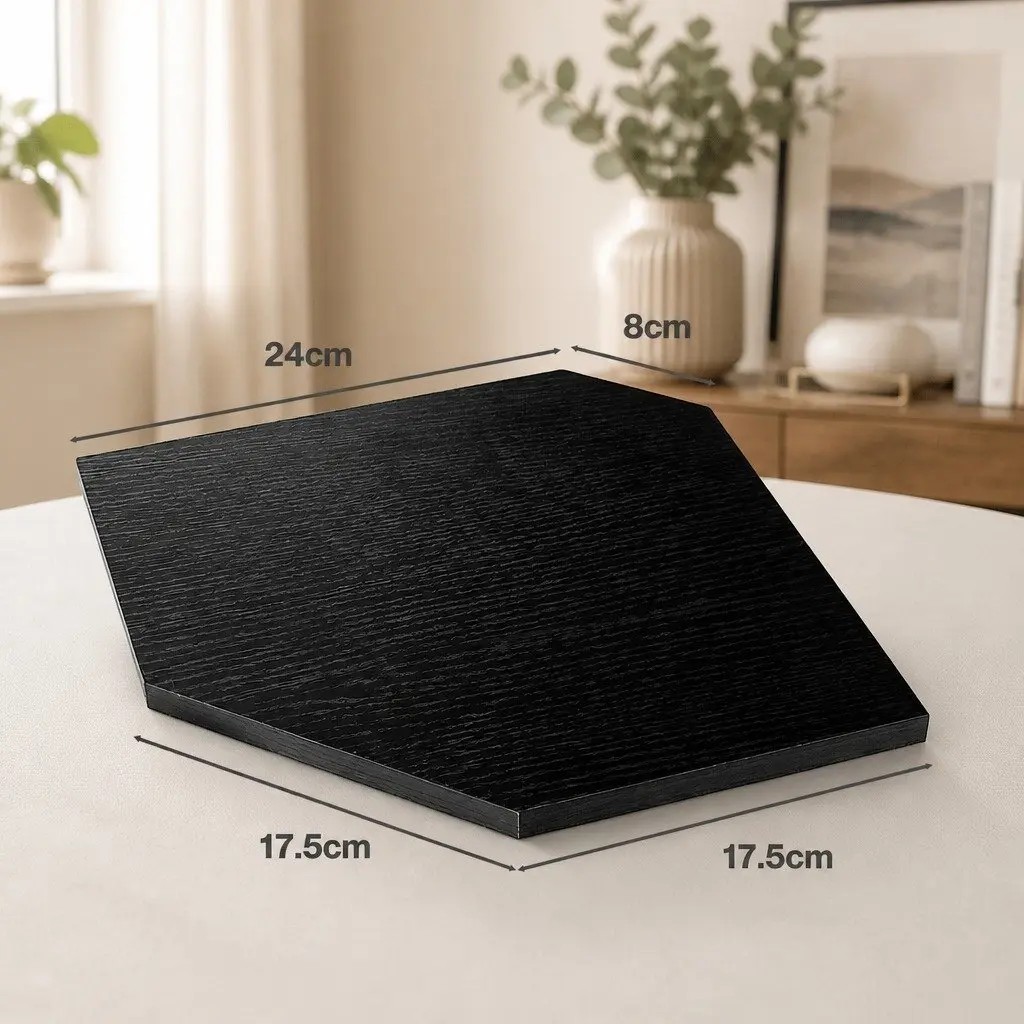 Corner Shelves Wall Mounted MDF Black 2 Piece Floating Storage Display Rack
