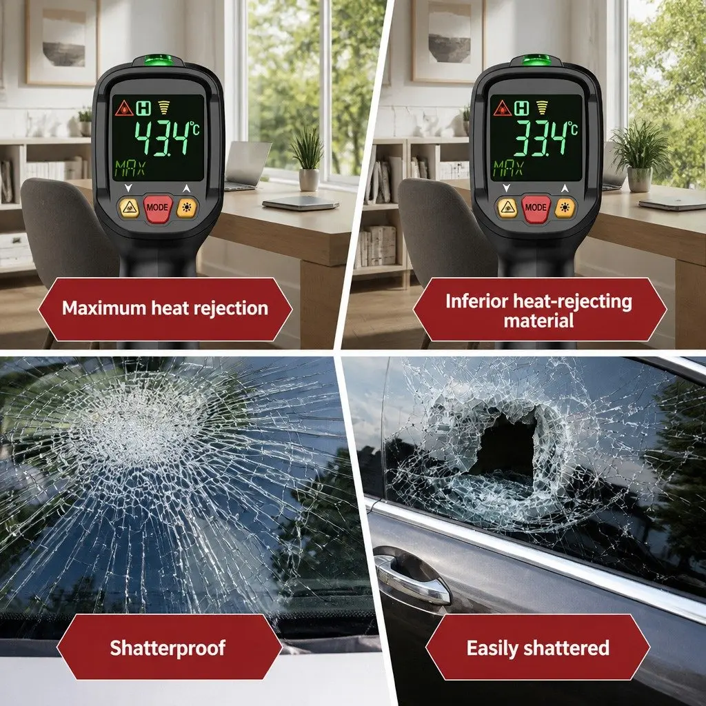 Window Tint Film 35 VLT 30M Roll Black Automotive Home Privacy Heat Reduction UV Resistance