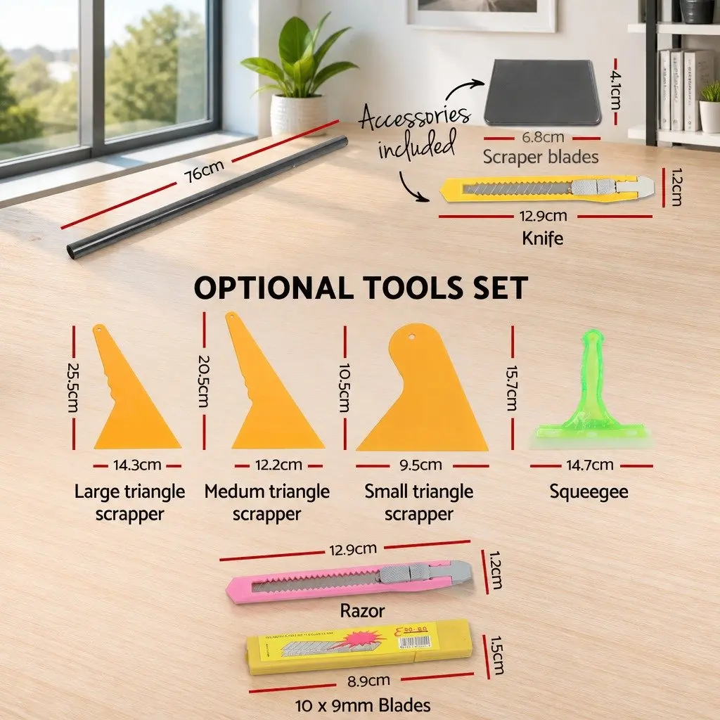 Window Tint Film 76cm x 7m Black 5 Percent VLT Automotive Home Kit with Installation Tools