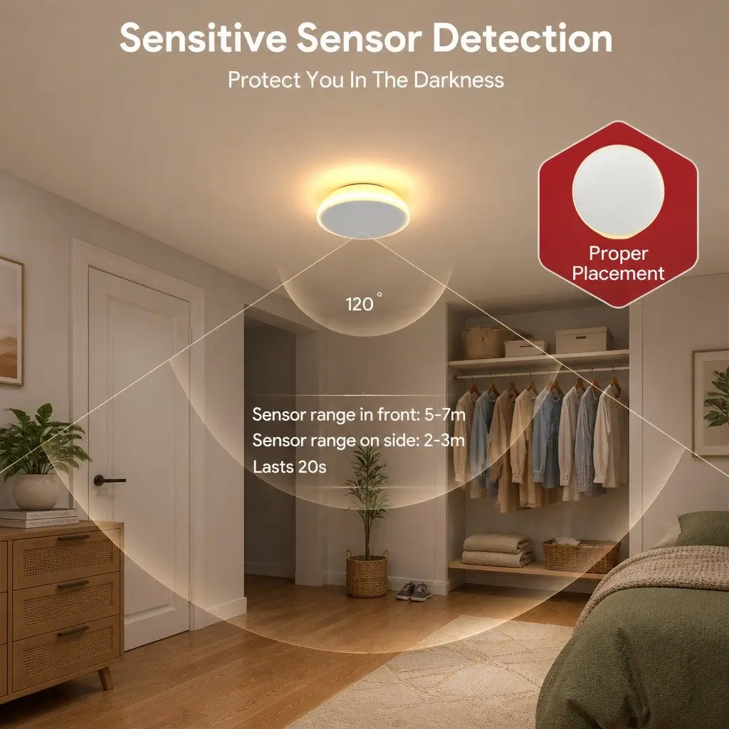 Motion Sensor Night Light USB-C Rechargeable White 2 Pack