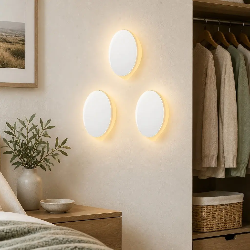 Night Light Motion Sensor USB-C Rechargeable 3 Pack White ABS 8x9x3cm
