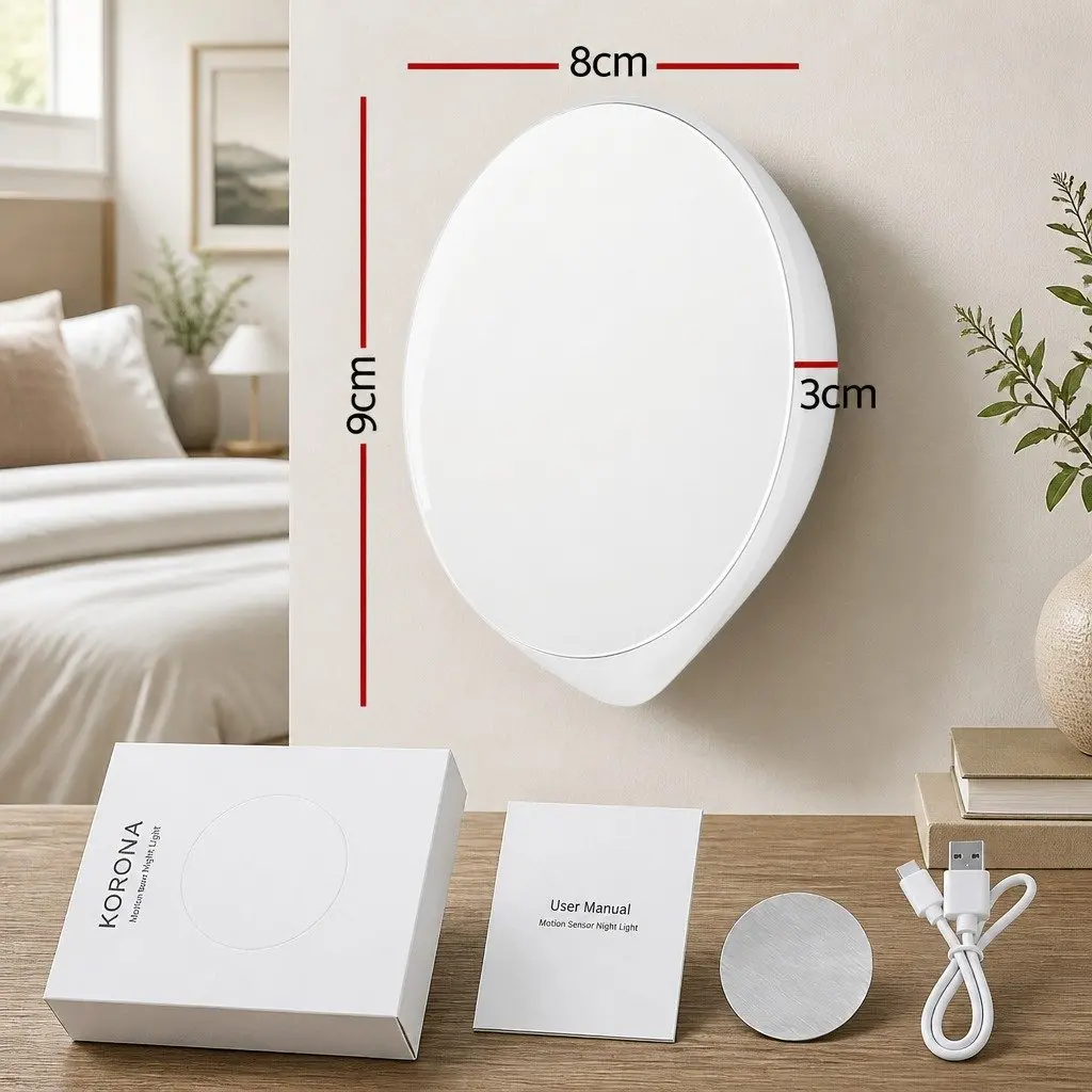 Motion Sensor Night Light USB-C Rechargeable White 4 Pack