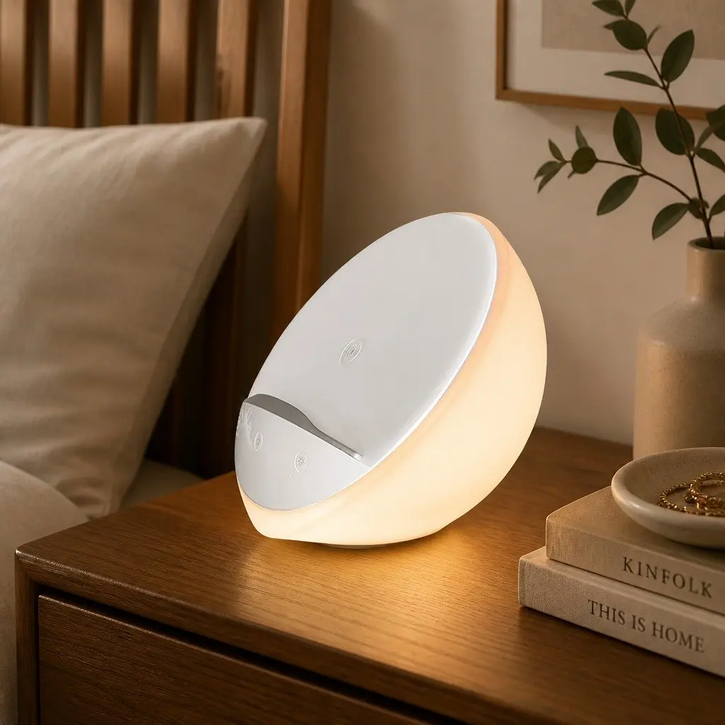 Table Lamp LED Dimmable Wireless Charger Phone Holder Touch Control White 15 x 15 x 8.5 cm