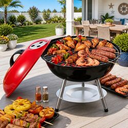 Ideal for Small Gatherings: 34cm Charcoal BBQ Grill