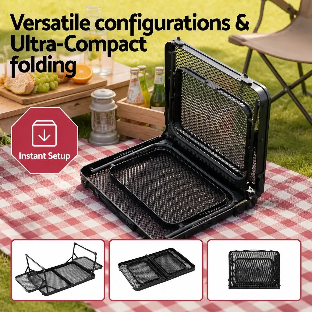 Camping Table Folding Outdoor Portable Mesh Cooking Desktop Lightweight
