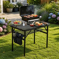 Practical Camping BBQ Table for Cooking and Storage