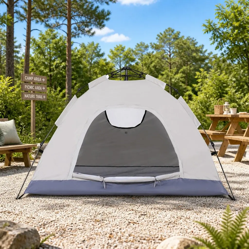 Camping Tent Pop Up 2 Person Instant Auto Setup 194cm x 194cm x 134cm Beige
