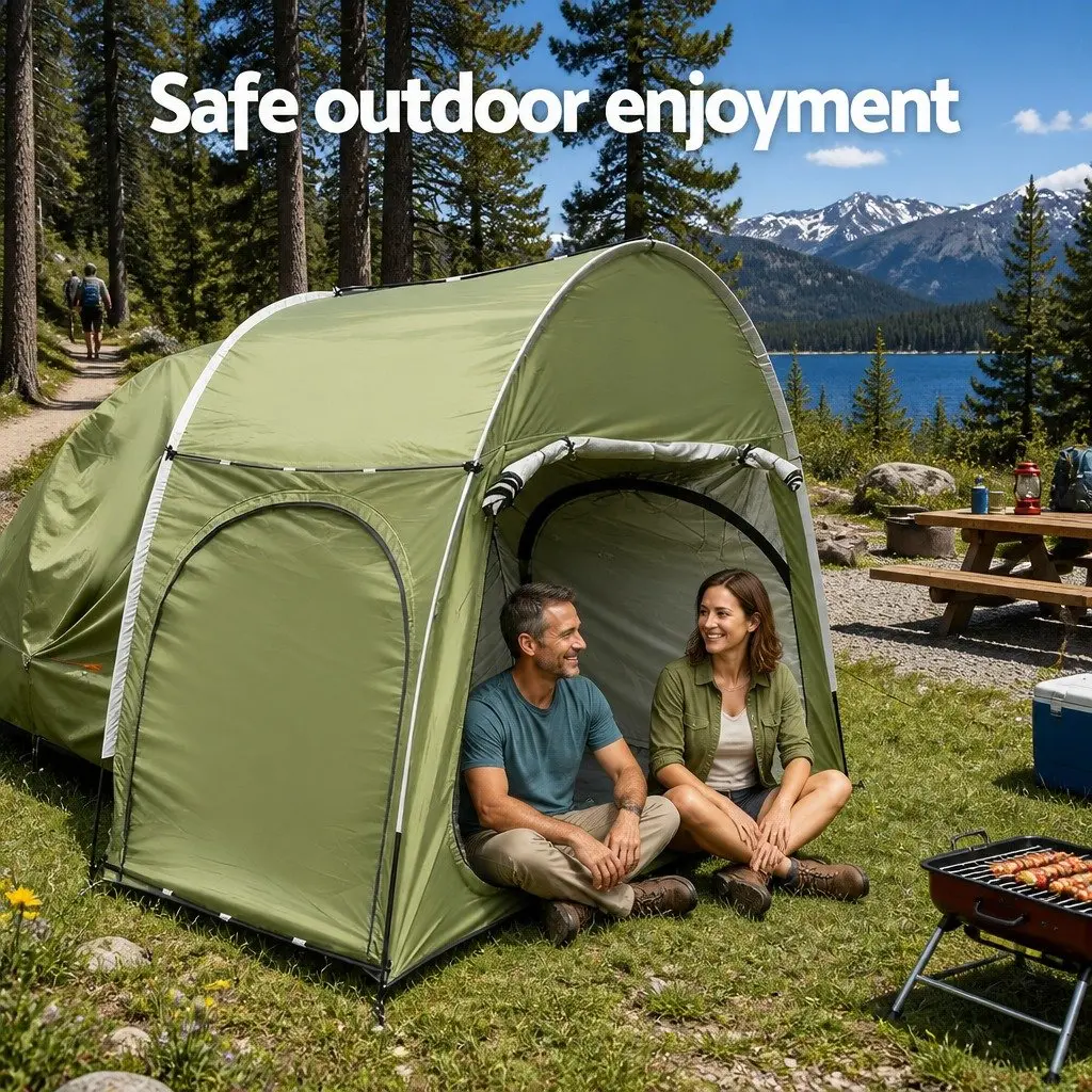 Car Camping Tent Rear Hatchback SUV Canopy Portable Family Outdoor Green Shelter