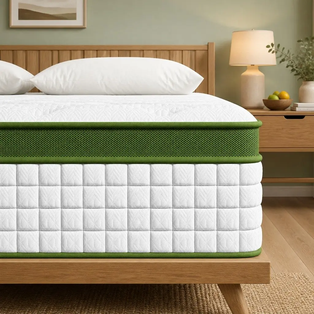 King Single Mattress Gel Memory Foam Pocket Coil 30cm Cooling Euro Top White