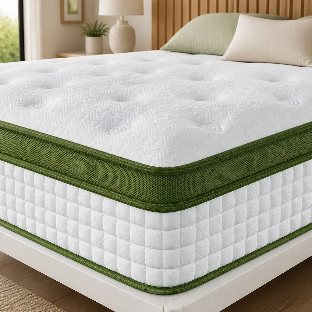Queen Mattress Gel Infused Memory Foam Pocket Coil 30cm Medium Firm White
