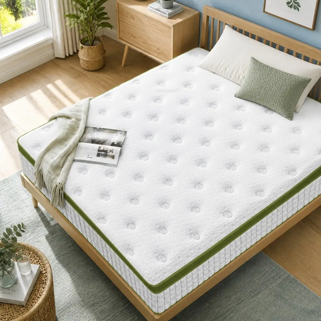 Queen Mattress Gel Infused Memory Foam Pocket Coil 30cm Medium Firm White