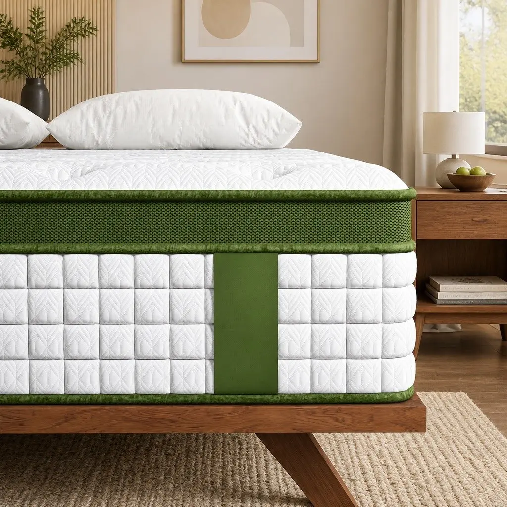 Queen Mattress Gel Infused Memory Foam Pocket Coil 30cm Medium Firm White