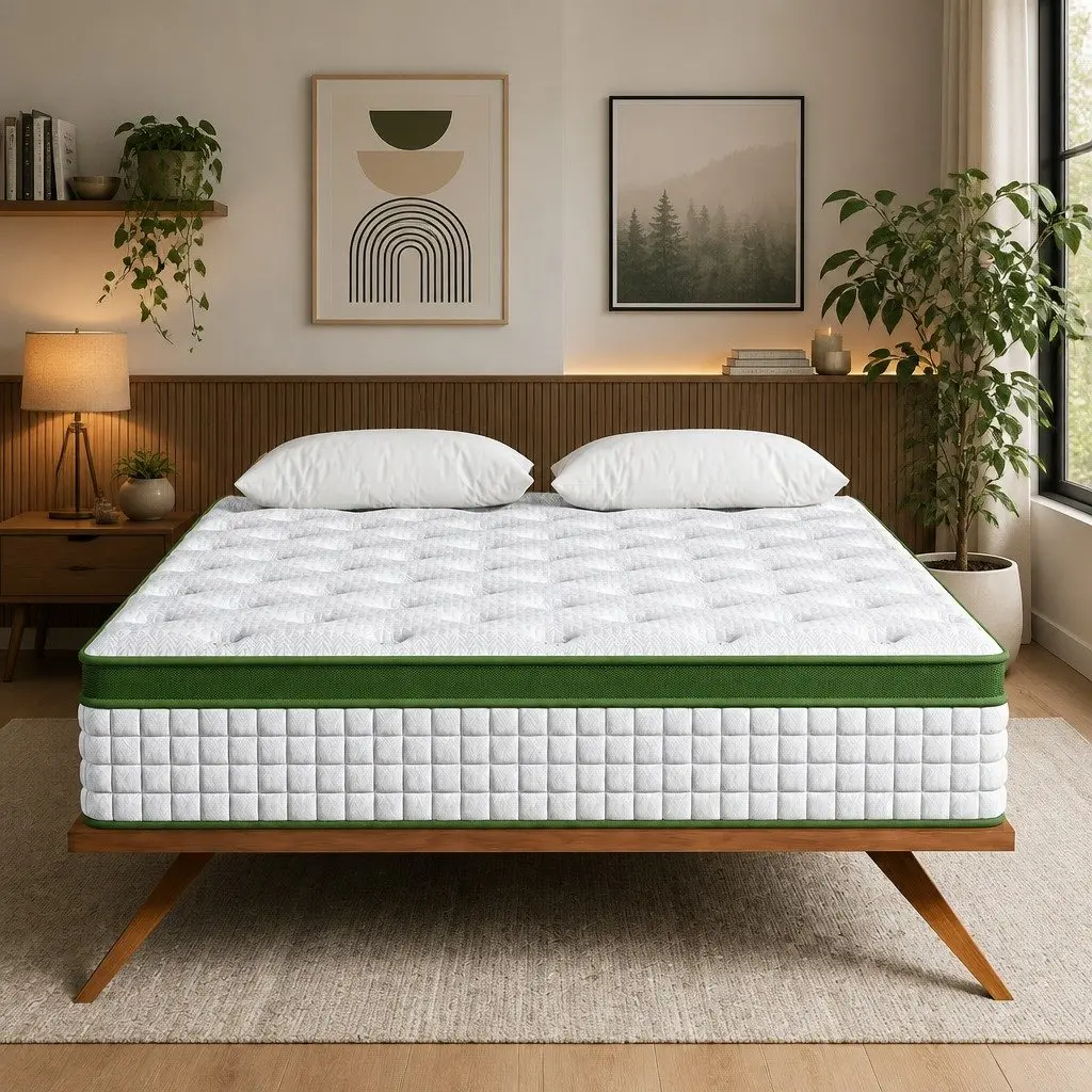 Single Mattress Gel Memory Foam Hybrid 30cm Pocket Spring Medium Firm White
