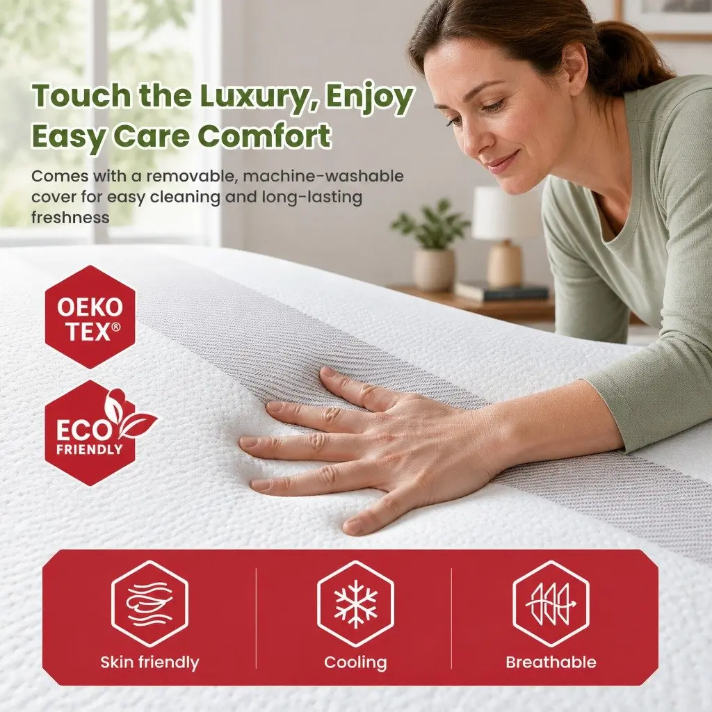 Double Memory Foam Mattress 25cm Reversible Medium Firm White