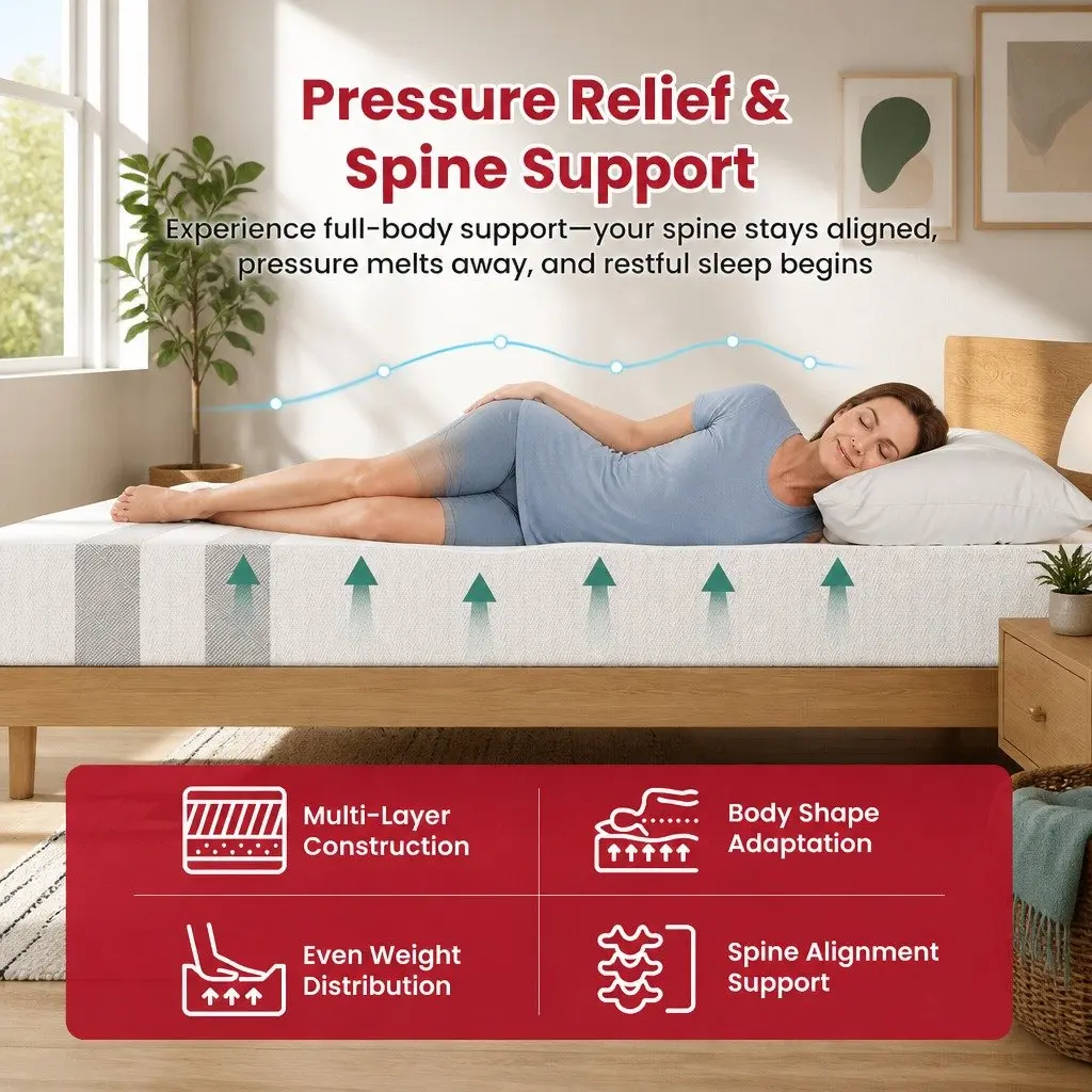 Double Memory Foam Mattress 25cm Reversible Medium Firm White
