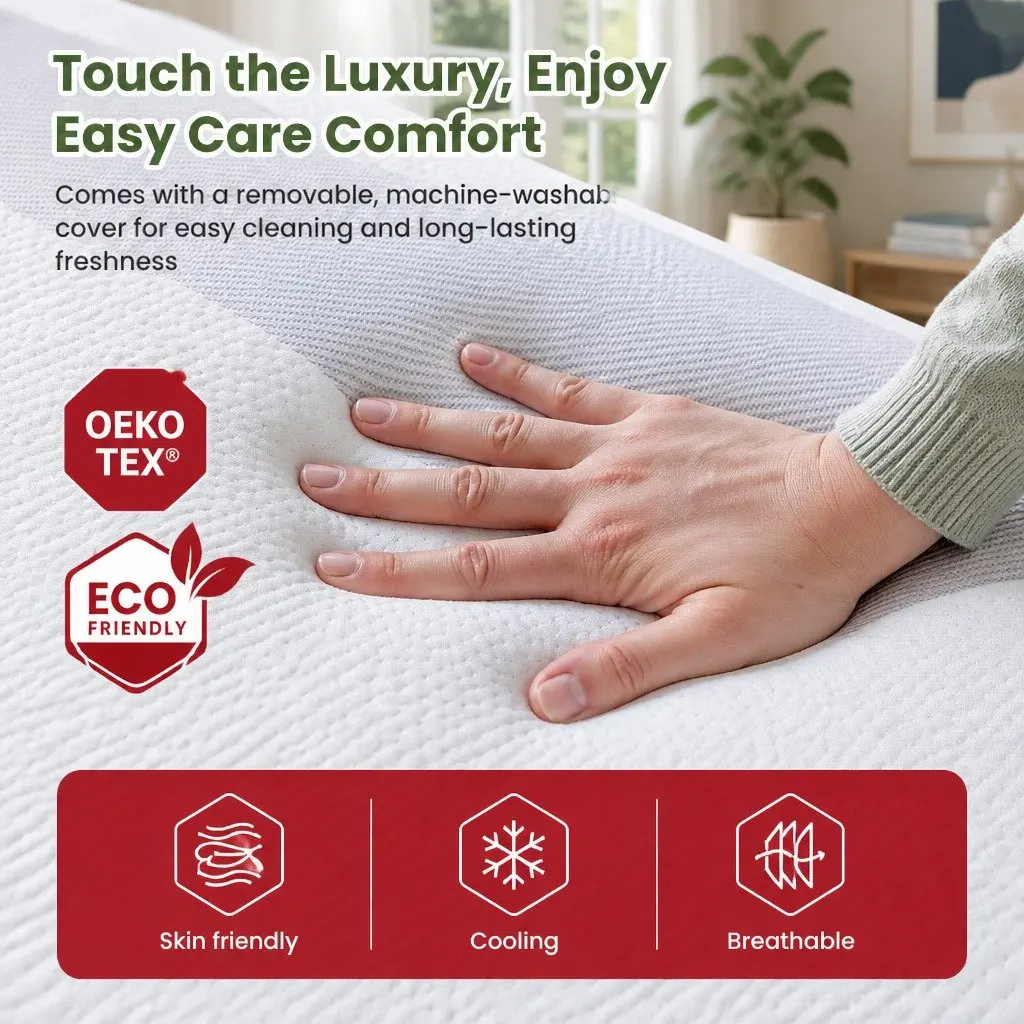 Queen Memory Foam Mattress 25cm Reversible Gel-Infused Medium Firmness