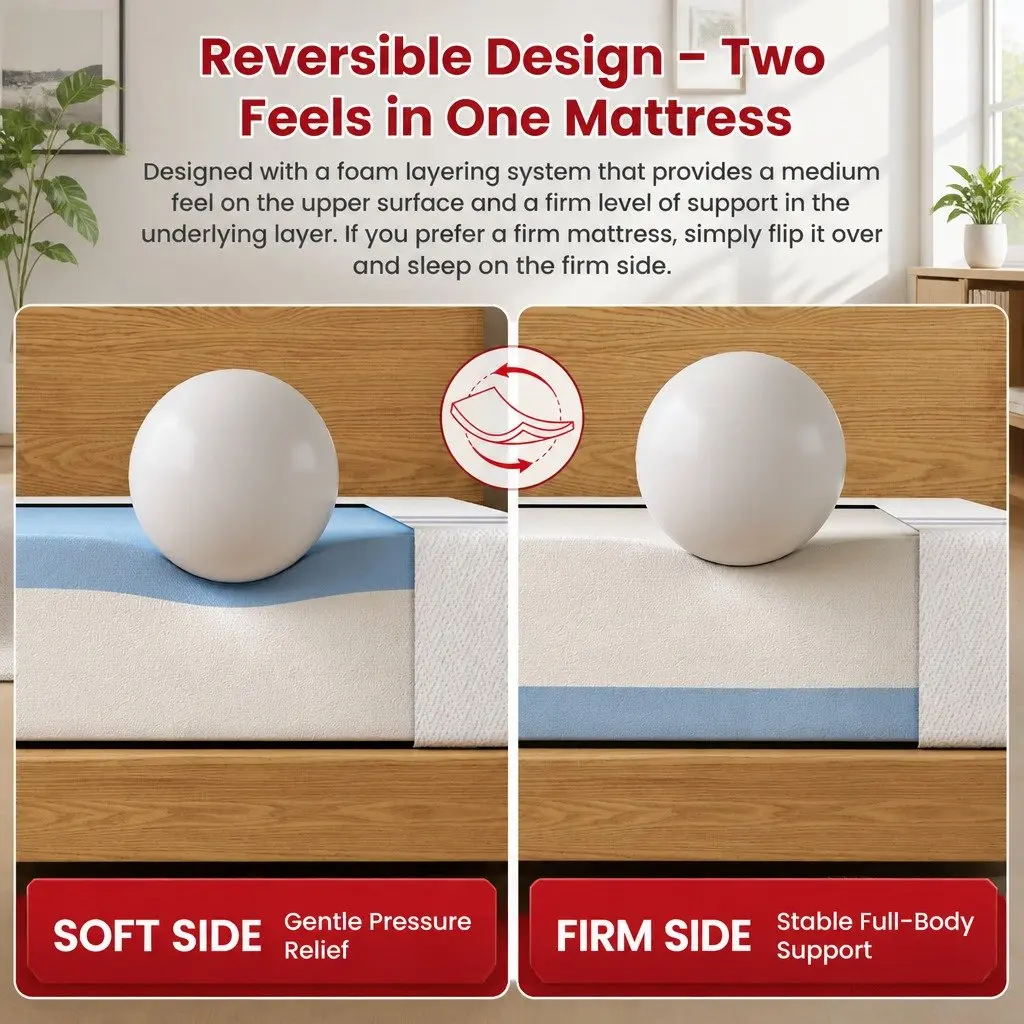Single Memory Foam Mattress 25cm Gel-Infused Medium Firmness White