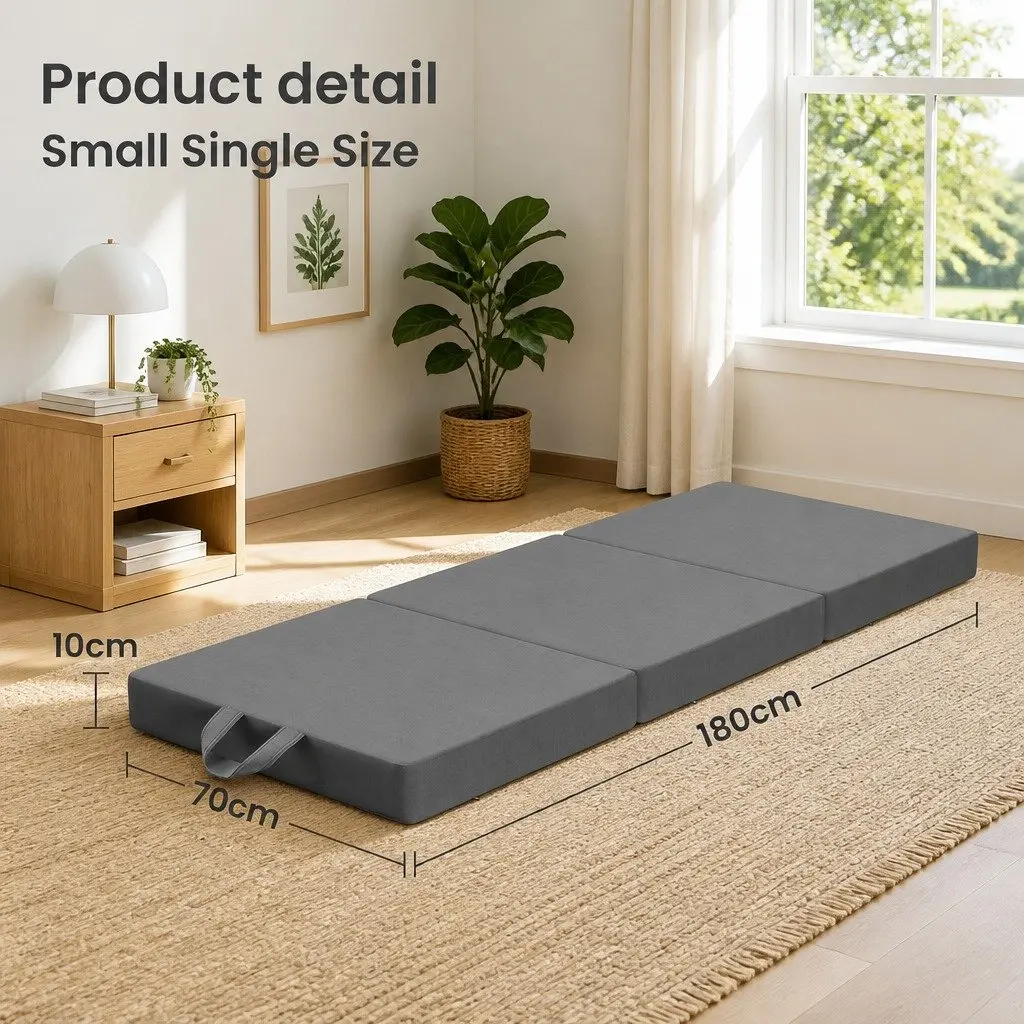 Single Folding Mattress 180x70cm Trifold Foam Bed Portable Travel Guest Room