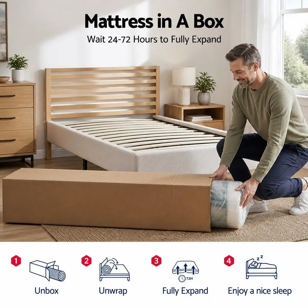 Single Mattress Hybrid Pocket Spring 34cm Medium Soft Gel Memory Foam Cooling