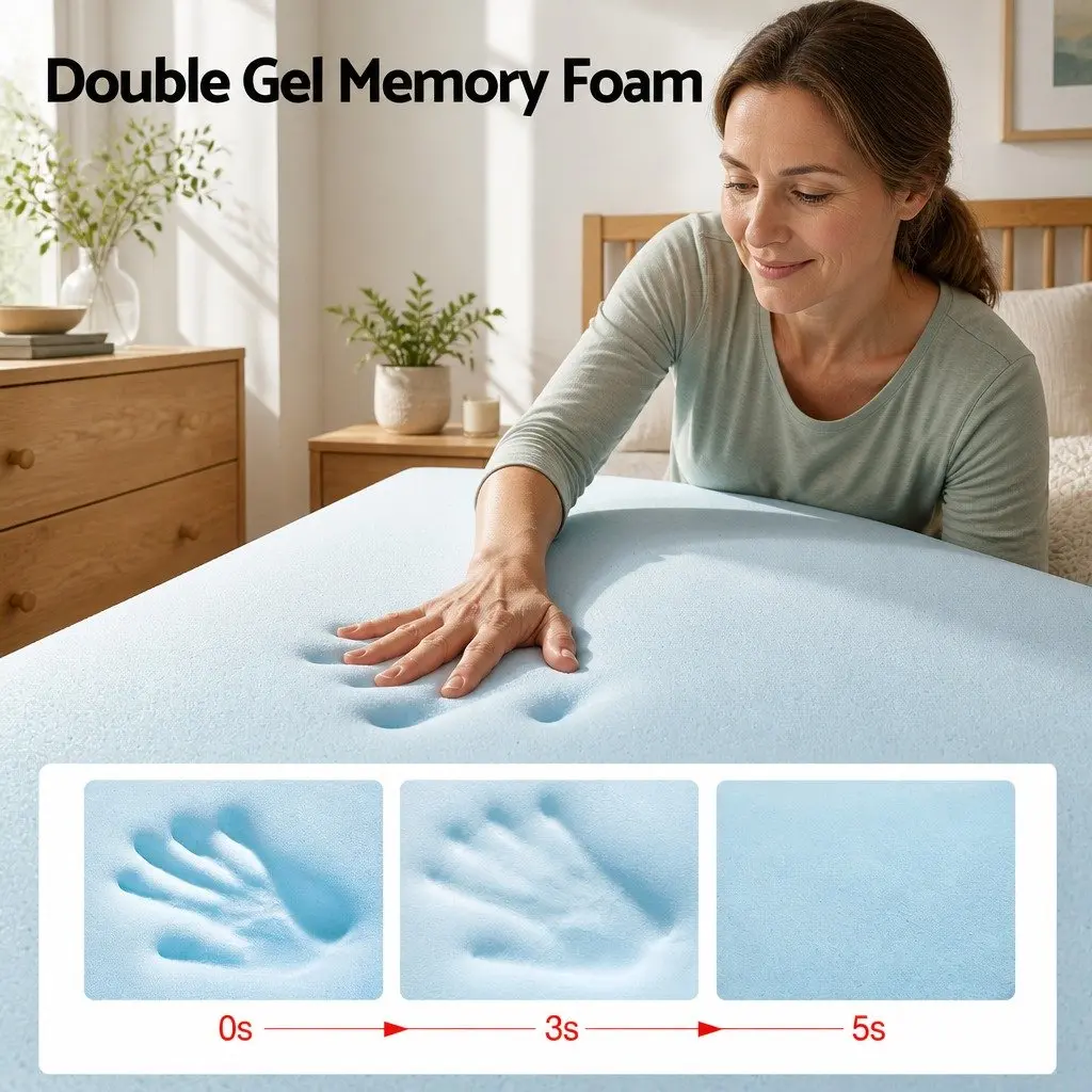 Single Mattress Hybrid Pocket Spring 34cm Medium Soft Gel Memory Foam Cooling